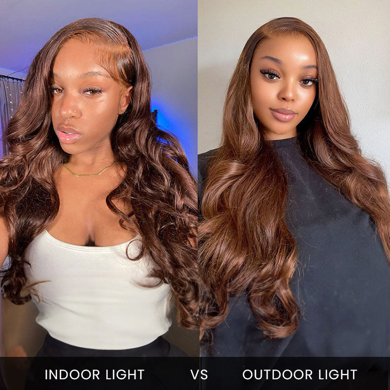 (Super Sale) Megalook 13x4 5x5 6x5 Pre Cut HD Chocolate Lace Closure Wigs #4 Dark Brown Color Human Hair Wigs