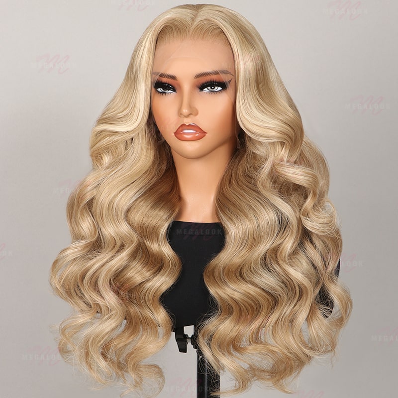 $100 OFF Code: MS100 | Barbie Blonde With Brown #P10/613 Colored Short Bob Wig 6x5 Wear Go Wigs Straight Highlights Wig