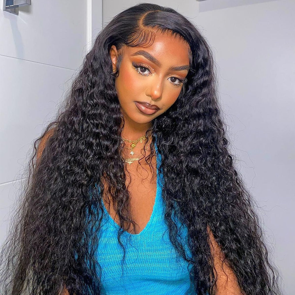 Lace Closure Wig 5x5 Lace Closure Wigs Deep Wave Human Hair For Women Black