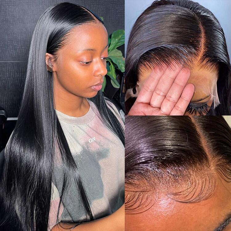 (Super Deal)Megalook 18 inch 13x6/360 Lace Front  Human Hair Wigs Straight/Body Wave Wig Pre Plucke With Baby Hair