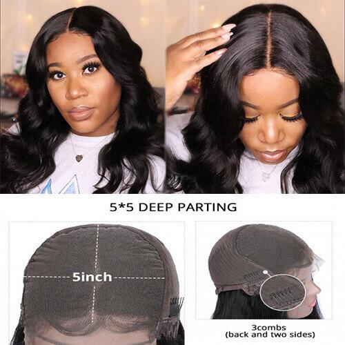 18-32 inch 5x5 Lace Closure Human Hair Wigs Body Wave Lace Wigs