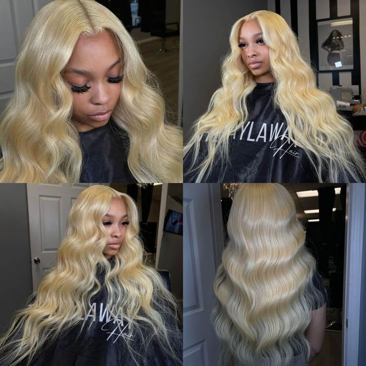 (Super Deal) 40" Long Length #613 Blonde 13x4 Lace Frontal Pre Plucked Hairline Bleached 180% Density Human Hair Wig