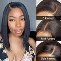(Super Deal)Glueless 12inch Straight Bob Pre-Bleached Miny Knots 6X5 Wear Go Closure Wigs