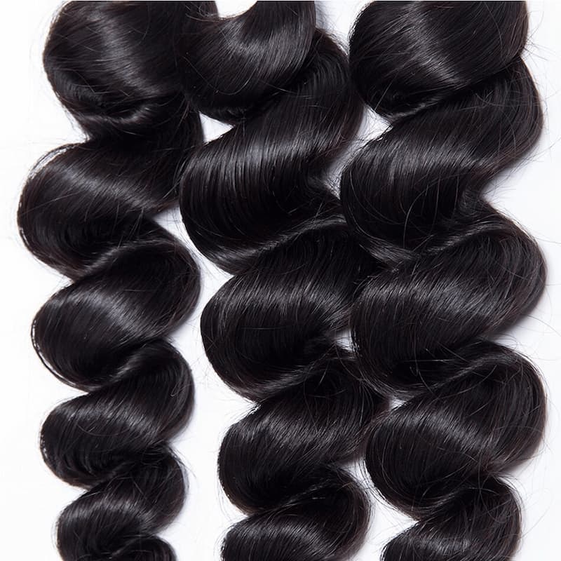 Megalook 10A Loose Wave Bundles Brazilian Hair Weave Extensions 3 Pcs Remy Human Hair Wefts