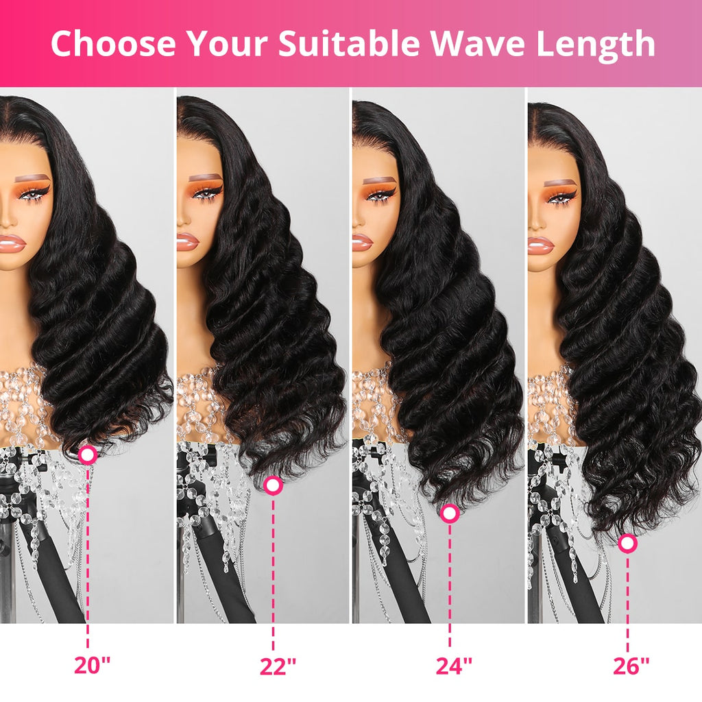 13x6 Transparent Lace Front Wig Loose Deep Wave Transaprent Lace Pre Plucked Human Hair Wig