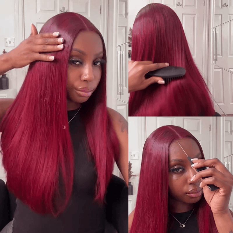 (Super Deal)Megalook Salon-Quality Luxurious Glueless 6X5 HD Lace Wig Silky Straight Highlight Balayage /Chestnut Brown Colored Double Drawn Wig{Special Discount On CheckOut!}