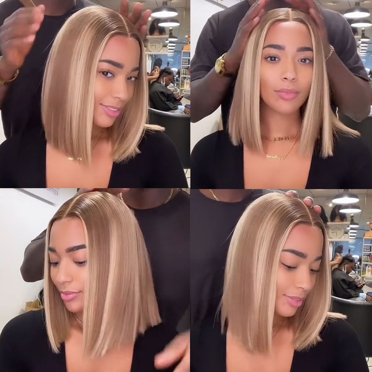 (Super Deal)Light Brown With Blonde Highlight P12/613 13x4 HD Lace Straight/Body Wave Glueless Easy Install 100% Human Wig