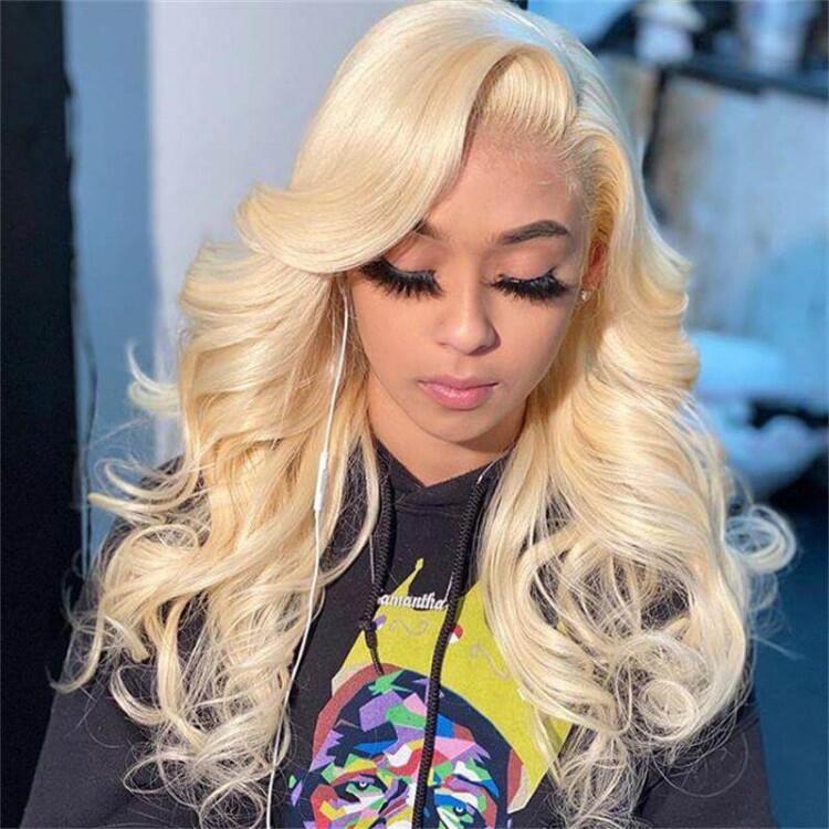 30 inch 613 Body Wave 4x4 Lace Closure Wigs 613 Blonde Human Hair Body Wave Hair Wigs