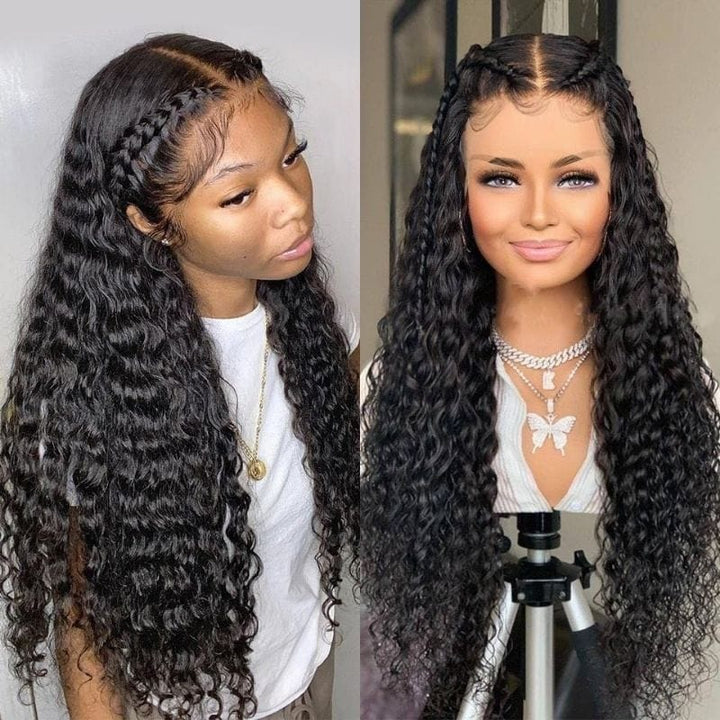 360 Lace Frontal Wigs 100% Remy Water Wave Human Hair Wigs Preplucked With Baby Hair