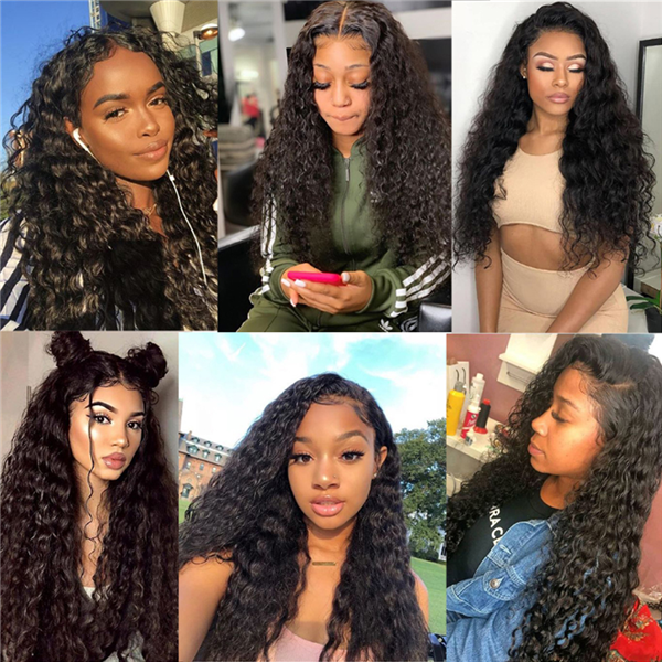 360 Lace Frontal Wigs 100% Remy Water Wave Human Hair Wigs Preplucked With Baby Hair