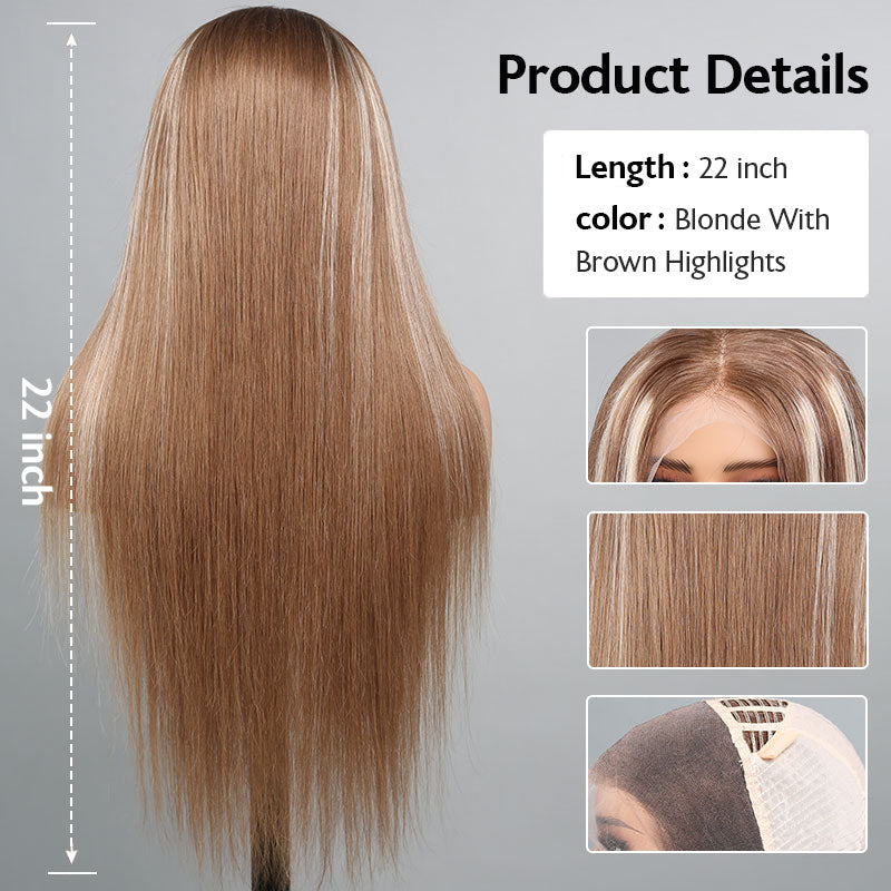 $100 OFF Code: MS100 | New Pop 13x4 HD Lace Frontal P12/613 Light Brown With #613 Highlight Color Straight/Body Wave Breathable Airy Cap Human Wigs