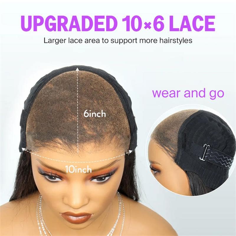 Glueless Water Wave/Loose Curly Wig 10x6 Parting Max HD Lace Wig Pre Bleached Tiny Knots (No Code Needed)