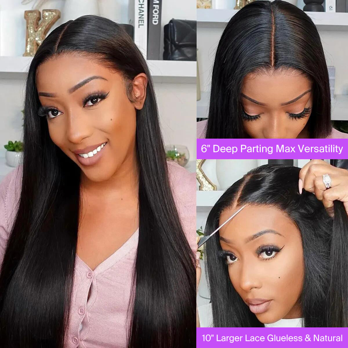 Pre Max Glueless 10x6 Parting Max HD Curly Lace Wig Pre Bleached Tiny Knots Loose Deep Wave Wig(No Code Needed)