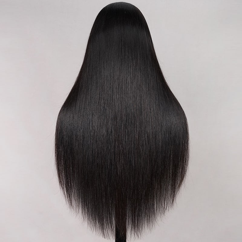 Megalook Silky Straight Human Hair 210% Density Stock Wig 3/4 Half No Glue Beginner Friendly 3 In 1 Wig