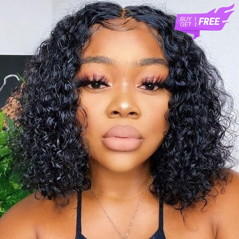 Megalook Bogo Free 13x4 Lace Front Bob Wigs Water/Body Wave Hair Wig