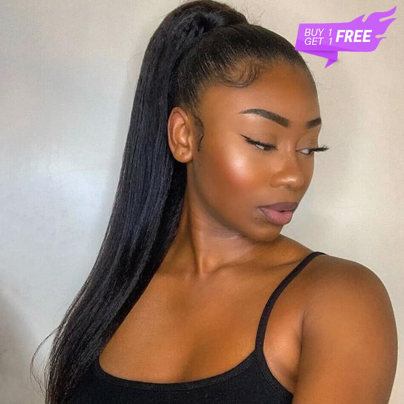 Megalook Bogo Free 360 Lace Frontal Wigs Glueless Brazilian Wigs With Baby Hair Pre-plucked Natural Hairline Yaki Straight Wig