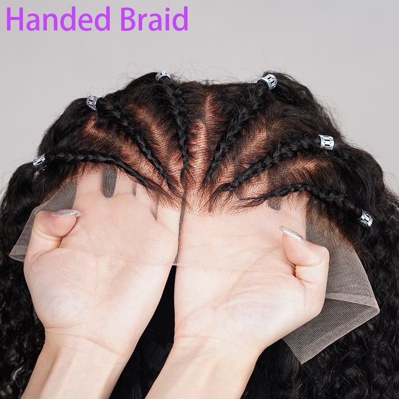 Megalook Braiding Human Hair 13×4 Lace Front Jerry Curly Pre-Bleached With Full Density