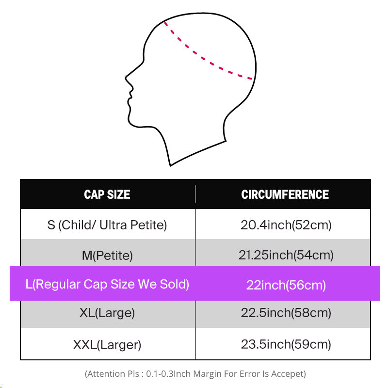 Customized Wig Cap Size Service（S M  XL XXL）