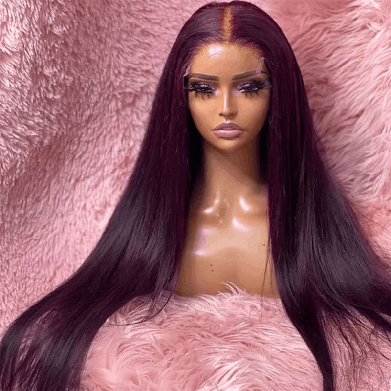 $100 OFF Code: MS100 |Hot&Pop Trendy Dark Purple Plum Colored 6x5 Glueless Lace Wear Go Body Wave Wig