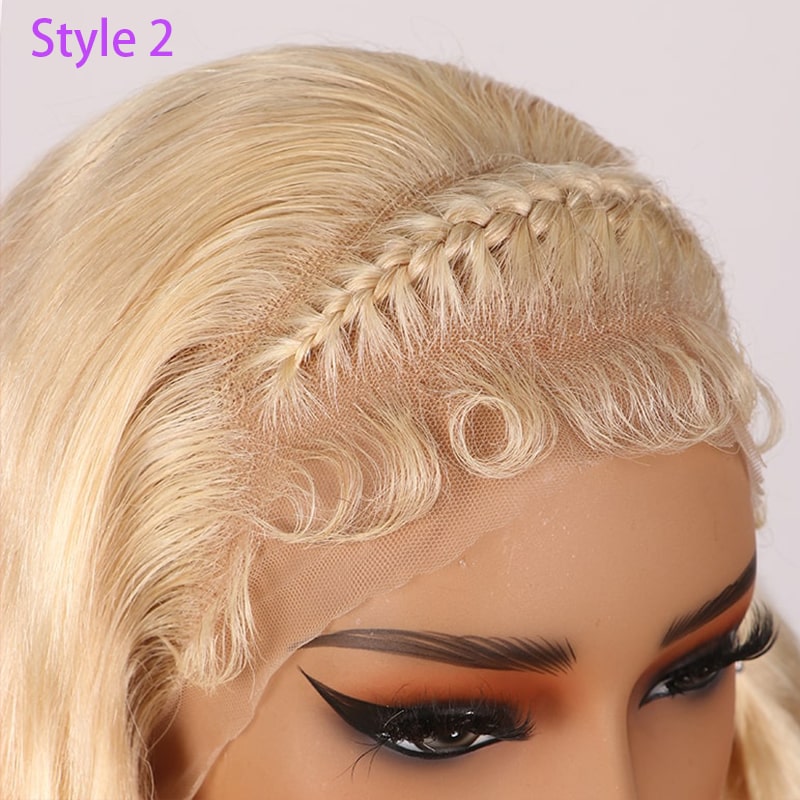 Megalook Halo Braid Blonde 613 Body Wave 13x4 Lace Front Pre-Bleached Fashion Human Hair Wig