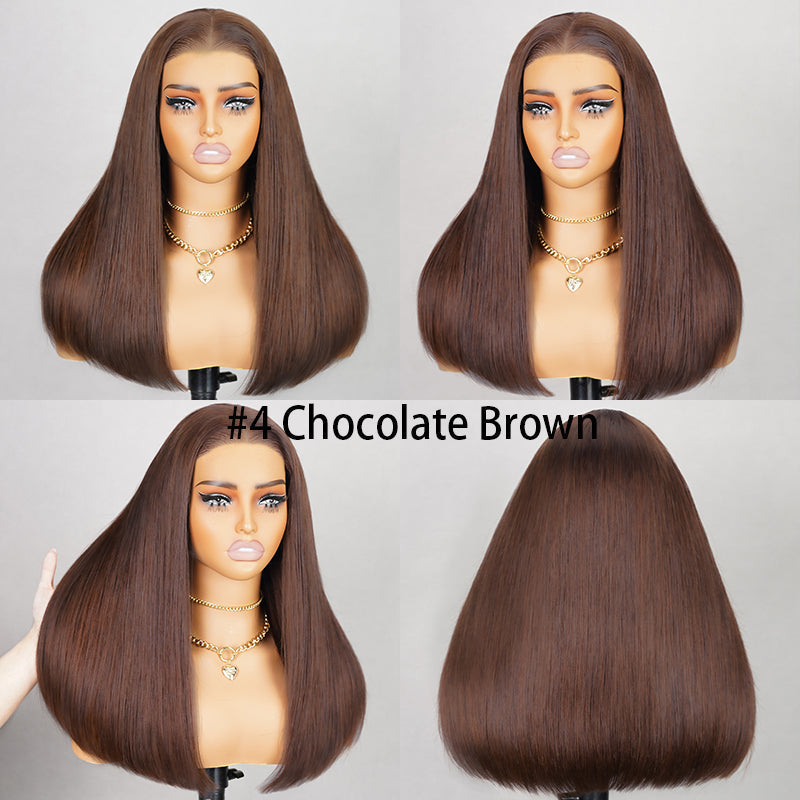 (Super Deal)Megalook Salon-Quality Luxurious Glueless 6X5 HD Lace Wig Silky Straight Highlight Balayage /Chestnut Brown Colored Double Drawn Wig{Special Discount On CheckOut!}