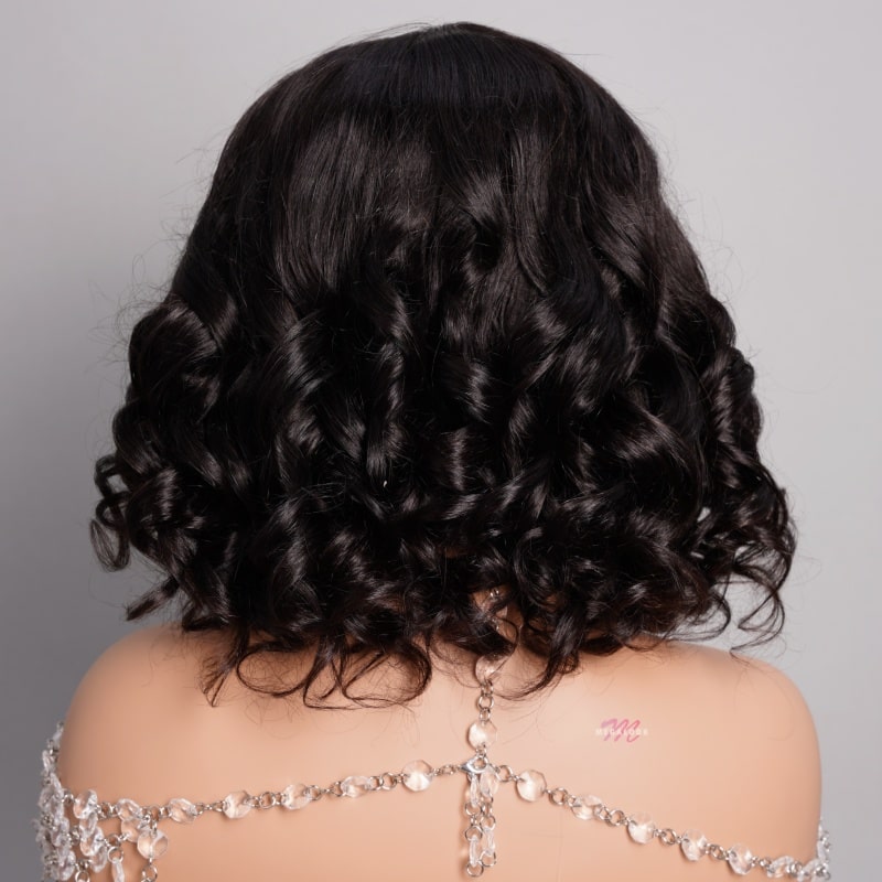 $100 OFF Code: MS100 | Minimalist 6 inch Deep Part Hairline Glueless Lace Short Bob Loose Body Wave Pre Cut Wig