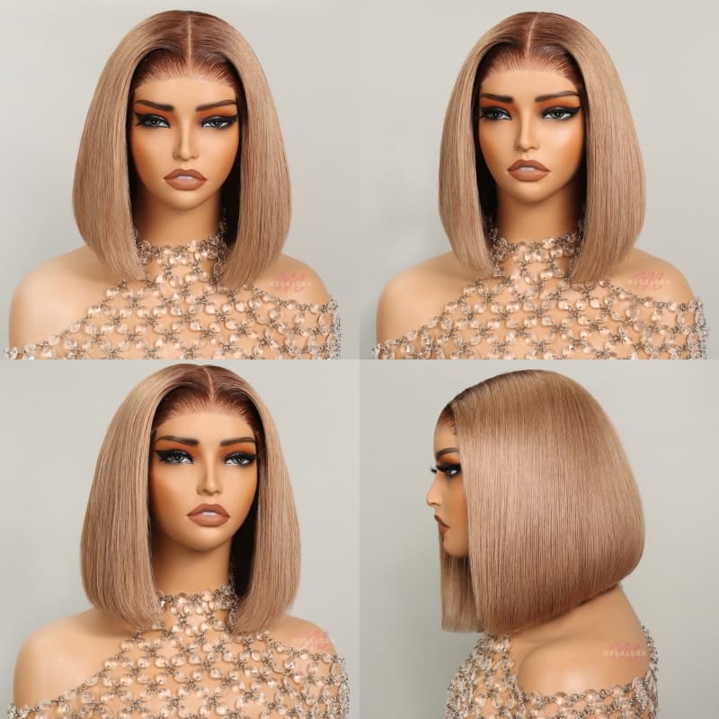Megalook Cozy Blonde with Dark Roots Hair Barbie Pre Cut 6X5 Hd Lace Wear Go Wigs