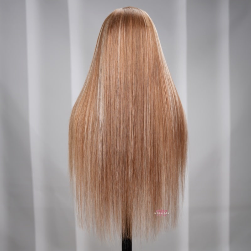 (Super Deal)Light Brown With Blonde Highlight P12/613 13x4 HD Lace Straight/Body Wave Glueless Easy Install 100% Human Wig