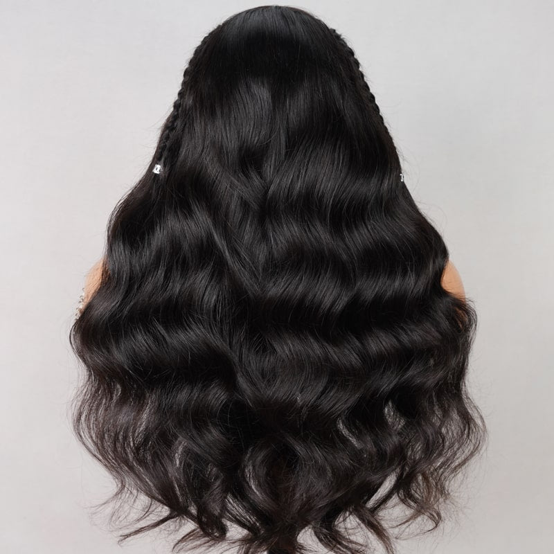 Megalook Pre-Braided Styles 10x6 Parting Max Pre Cut Transparent Lace Frontal Body Wave Glueless Wig Put On Wear Go Human Hair