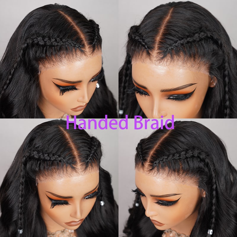 Megalook Pre-Braided Styles 10x6 Parting Max Pre Cut Transparent Lace Frontal Body Wave Glueless Wig Put On Wear Go Human Hair