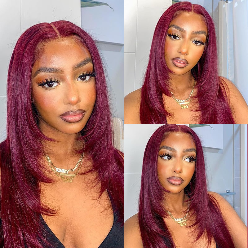 (Super Deal)Megalook Salon-Quality Luxurious Glueless 6X5 HD Lace Wig Silky Straight Highlight Balayage /Chestnut Brown Colored Double Drawn Wig{Special Discount On CheckOut!}