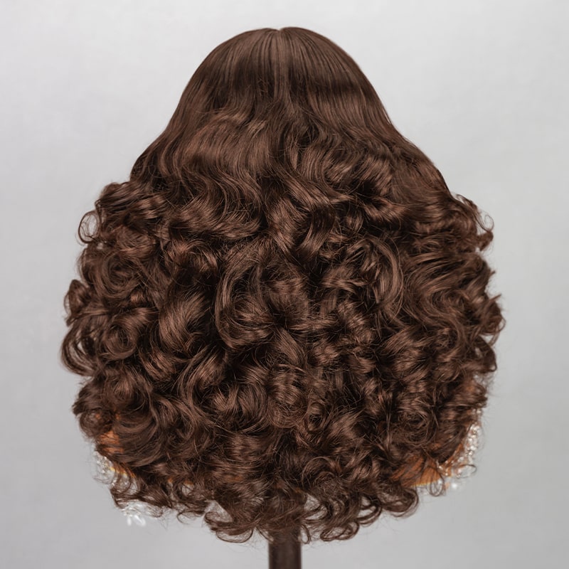 (Super Deal)Megalook Salon-Quality Minimalist Luxurious Bomb Funmi Curly 6 Inch Deep Part Hairline Thick Layered Bouncy Wavy Glueless Pre-Cut Lace Small Curl Miny Knots Egg Curl Wig