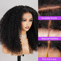 (Super Deal)Megalook Super Double Drawn 13x4 Lace Frontal Pre-Plucked Mini Knots Middle part 6 Inch Deep Part Glueless Pre-Cut Boom Kinky Curl Wig