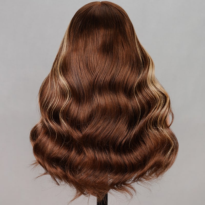(Super Deal)Megalook Super Double Drawn Money Piece Highlights 4/27 Lace Closure Wigs 18 inch Salon-Quality Luxurious Glueless 6X5 HD Lace Wig Body Wave Wig