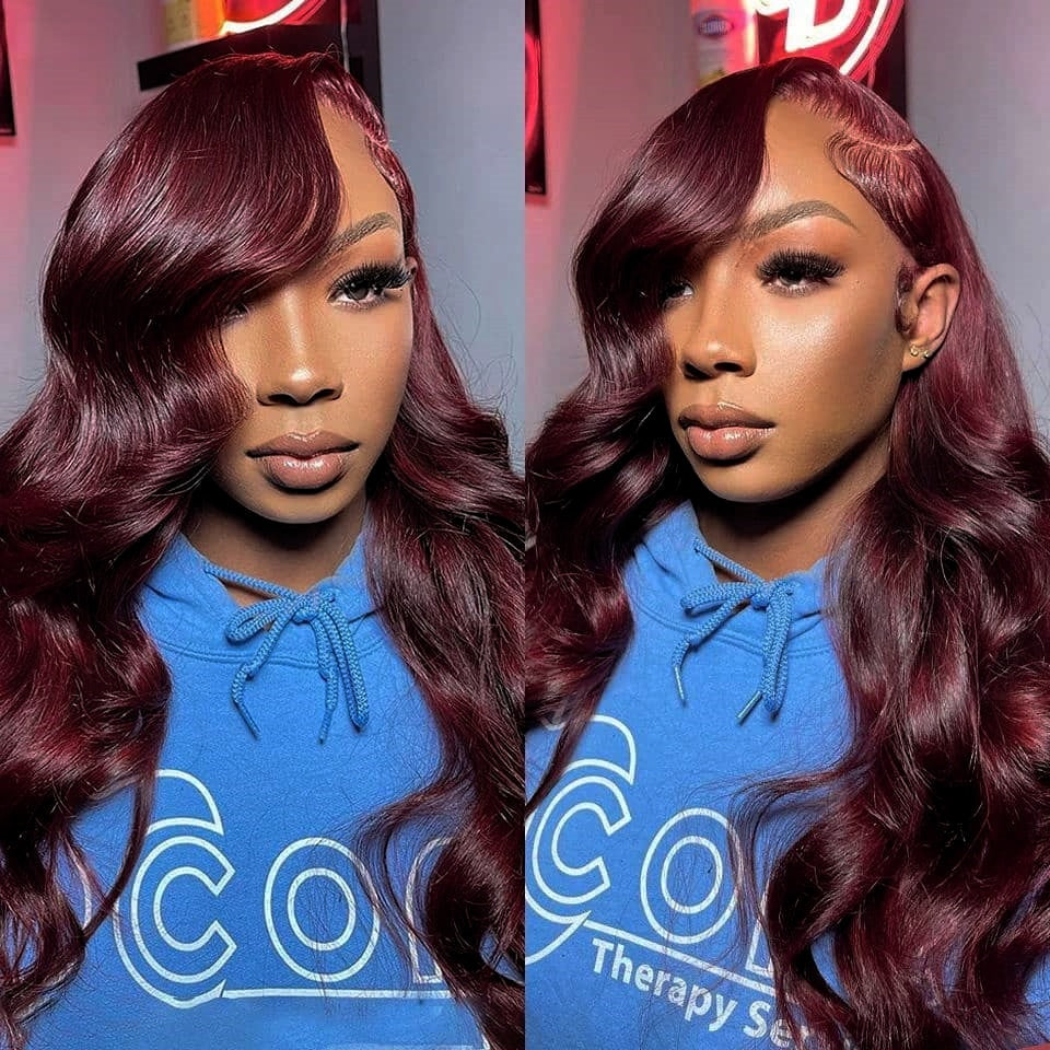 $100 OFF Code: MS100 |Hot&Pop Trendy Dark Purple Plum Colored 6x5 Glueless Lace Wear Go Body Wave Wig