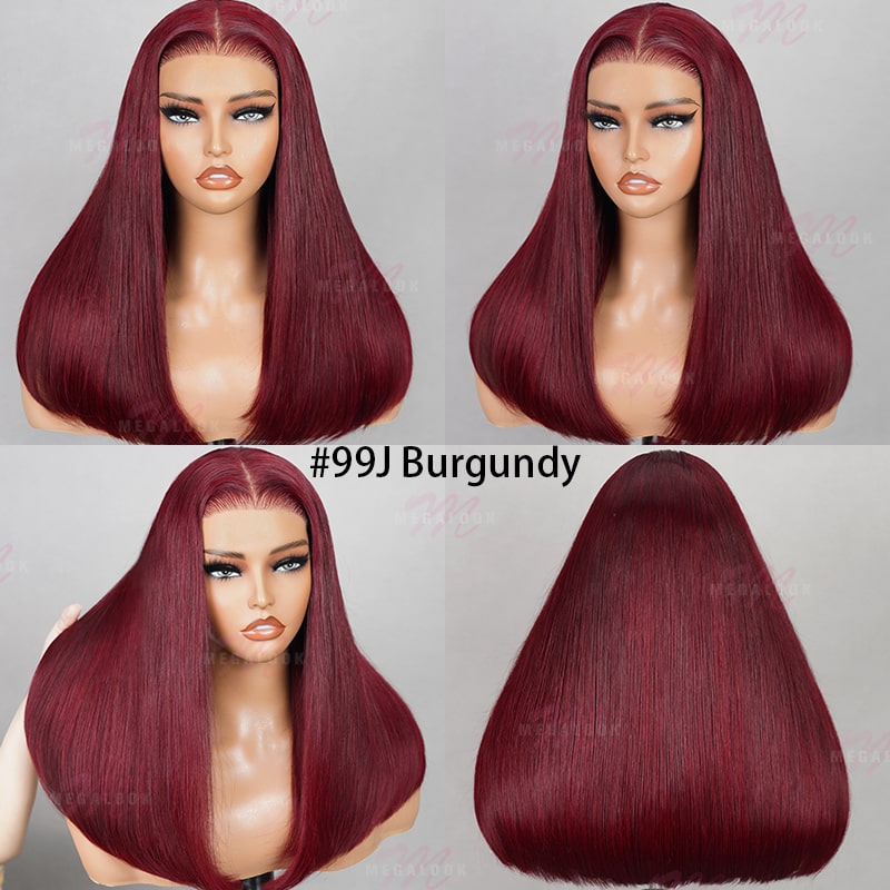(Super Deal)Megalook Salon-Quality Luxurious Glueless 6X5 HD Lace Wig Silky Straight Highlight Balayage /Chestnut Brown Colored Double Drawn Wig{Special Discount On CheckOut!}