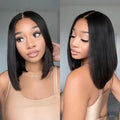 $100 OFF Code: MS100 | 210% High Density Short Cut Blunt Straight Glueless Bob Wigs 4X4 Lace Closure Wig