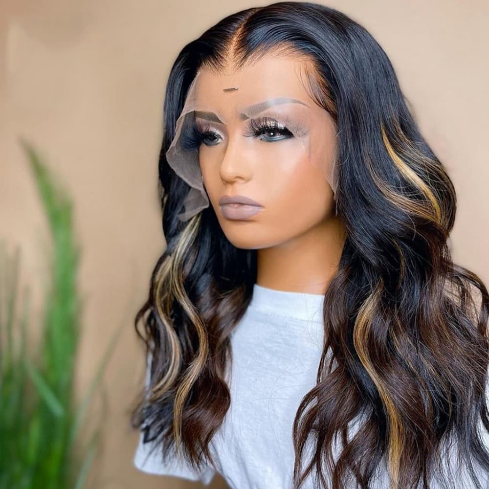 $100 OFF Code: MS100 | 210% Density 4x4 Body Wave Lace Wigs For Women Highlight Colored Wig With Pre Plucked Hairline Lace Front Wigs