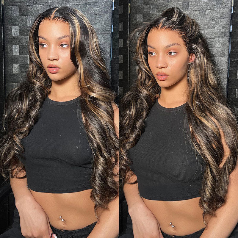 Special offer | 20inch = $105.99 5x5 Lace Transparent HD Balayage Body Wave Honey Blonde Human Hair Wigs 180% Density Wig