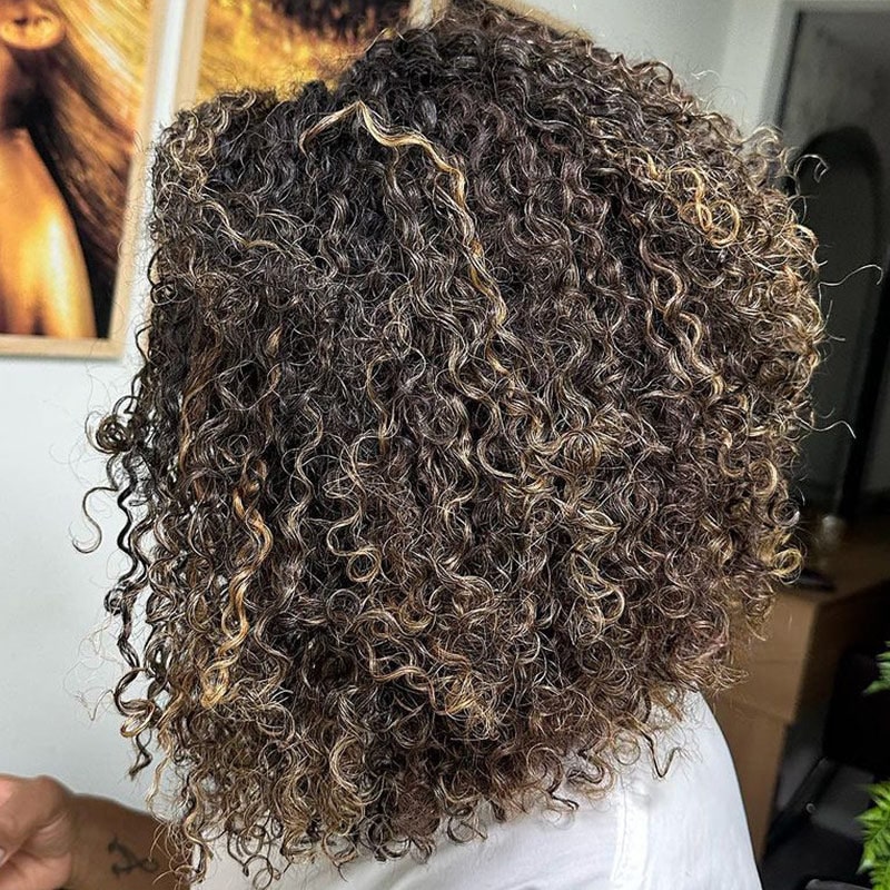 (Super Deal) Megalook Balayage Colored Short Cut Bob Highlight 13x4 Lace Fontal Glueless Water Wave Wig