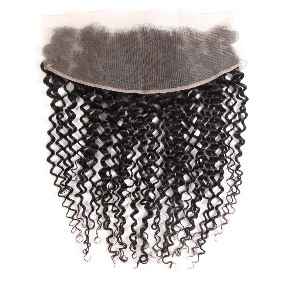 Brazilian Jerry Curly Virgin Hair Ear to Ear Frontal 4x4/5x5/13x6/13x4 Transparent Lace Frontal Closure Free Part