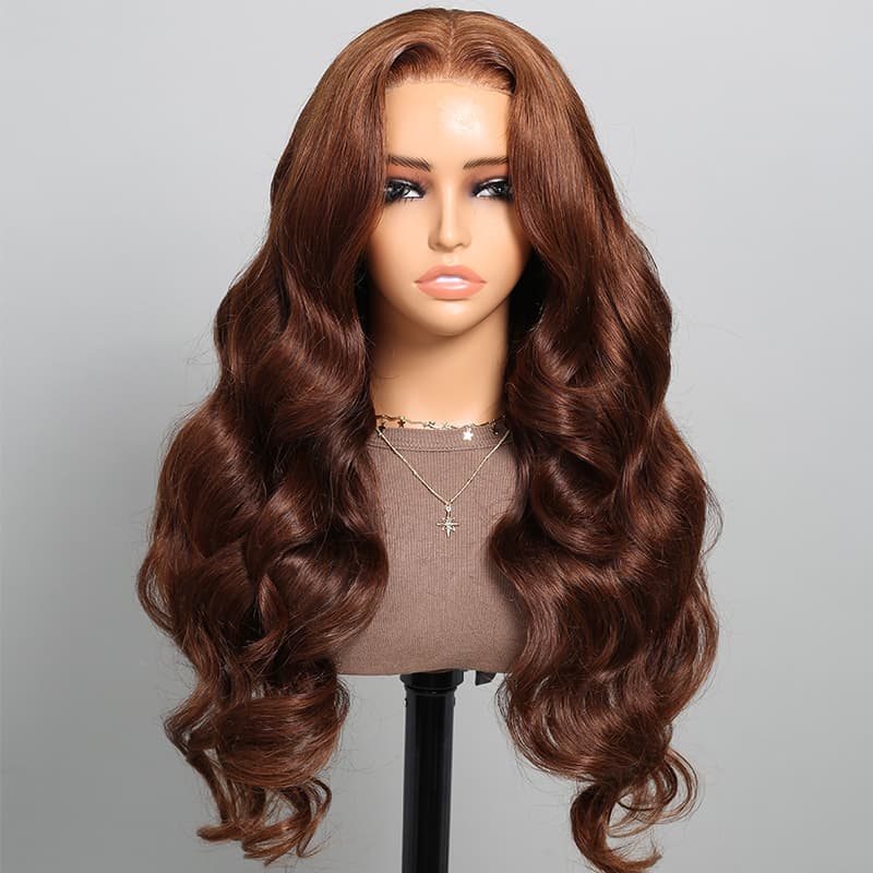 Megalook 5x5 Transparent Lace Chocolate Wig Dark Brown Wigs