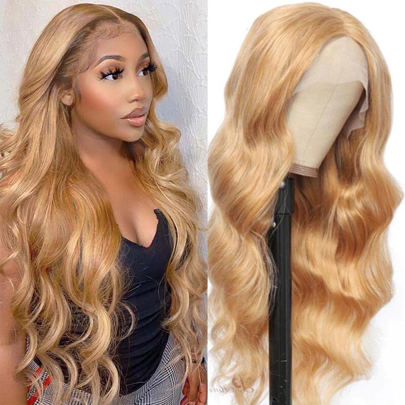 (Super Deal)Megalook Youtuber Same Hair 210% Density #27 Honey Blonde Color Wig HD Lace Transparent Lace Front Wig