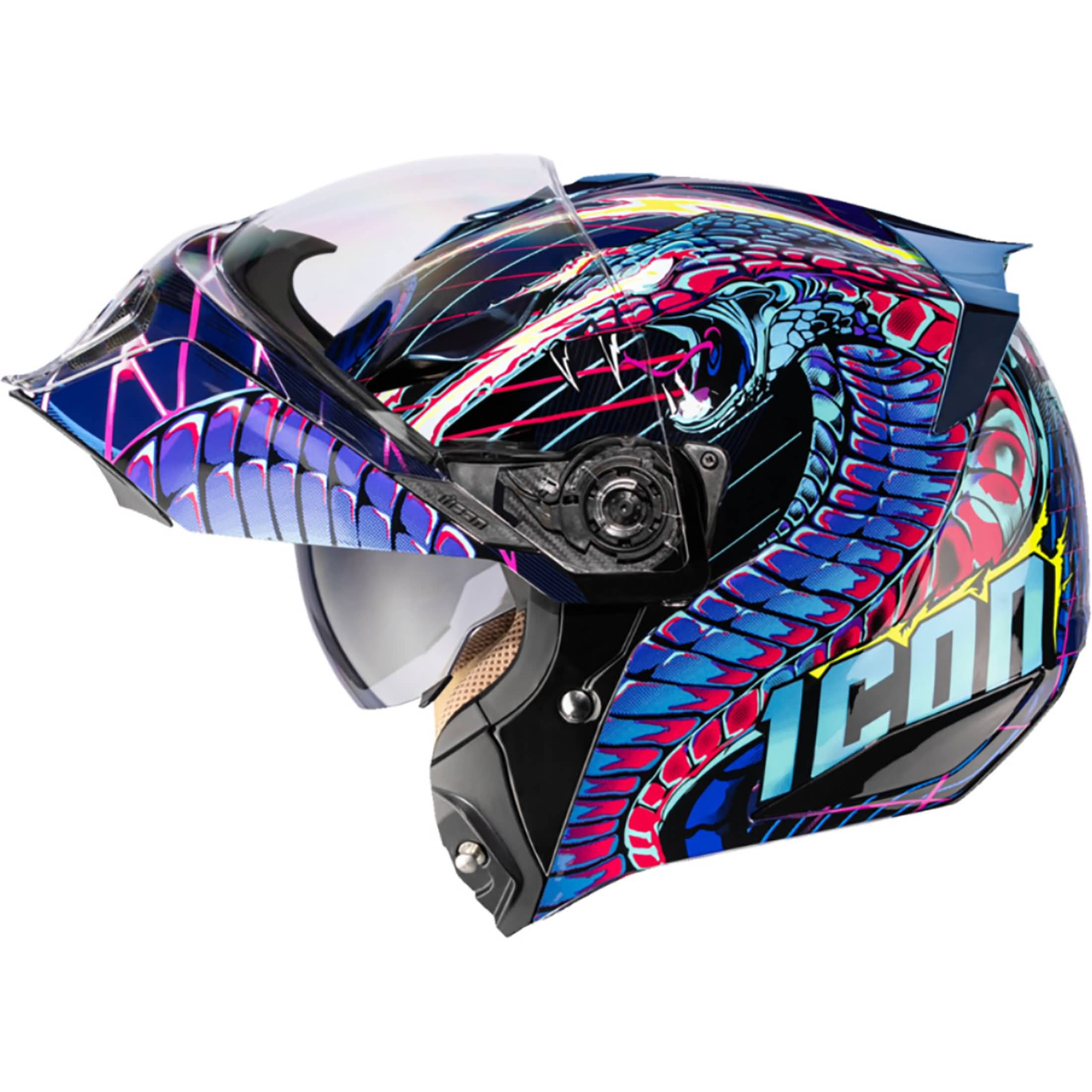 Icon Threshold Modular Synthwave Lazer Cobra Adult Street Helmets