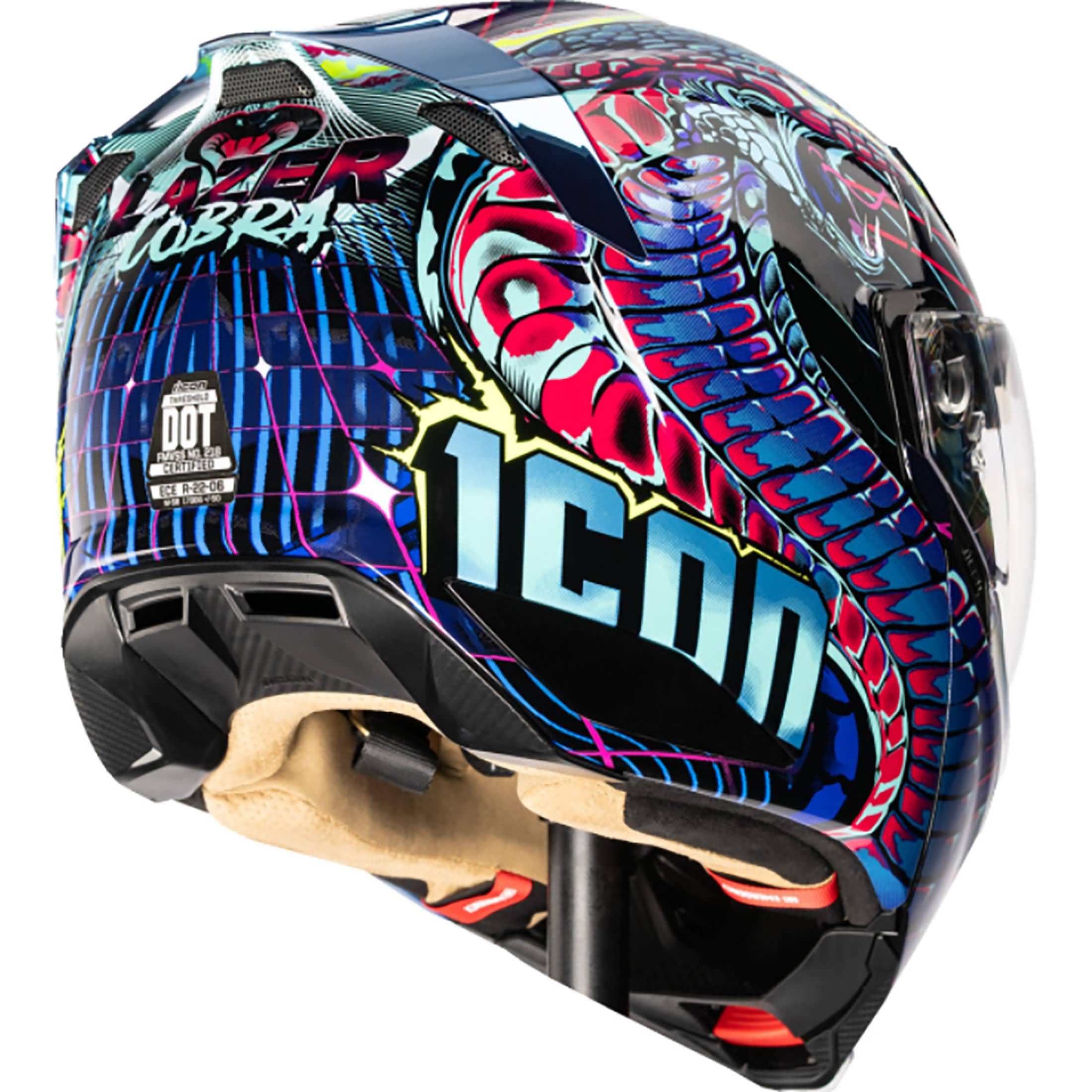 Icon Threshold Modular Synthwave Lazer Cobra Adult Street Helmets