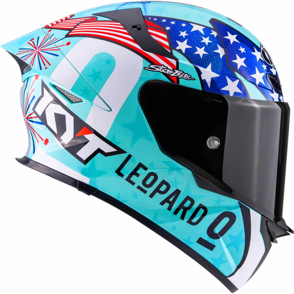 KYT TT-REVO Special Editions Leopard Americas Replica Adult Street Helmets
