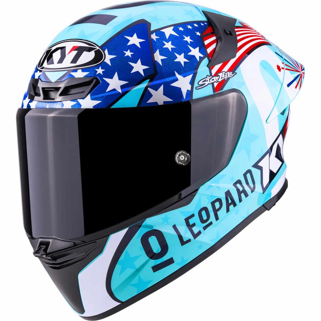 KYT TT-REVO Special Editions Leopard Americas Replica Adult Street Helmets