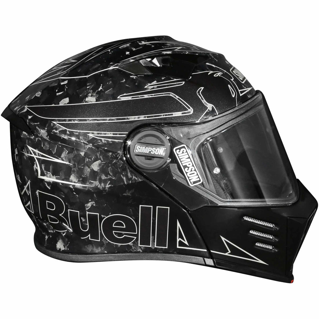 Simpson Mod Bandit Buell Motorcycles Forged Carbon Fiber Adult Street Helmets