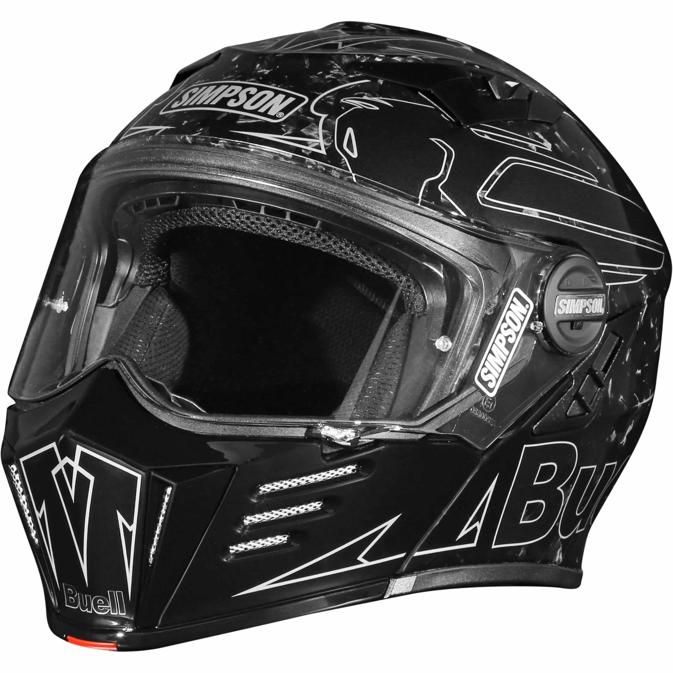 Simpson Mod Bandit Buell Motorcycles Forged Carbon Fiber Adult Street Helmets