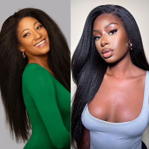 Glueless Easy Wear Go Wig Kinky Straight 13x4 HD Lace Fronatl Wig With Pre-plucked Edges Easy Wear And Go